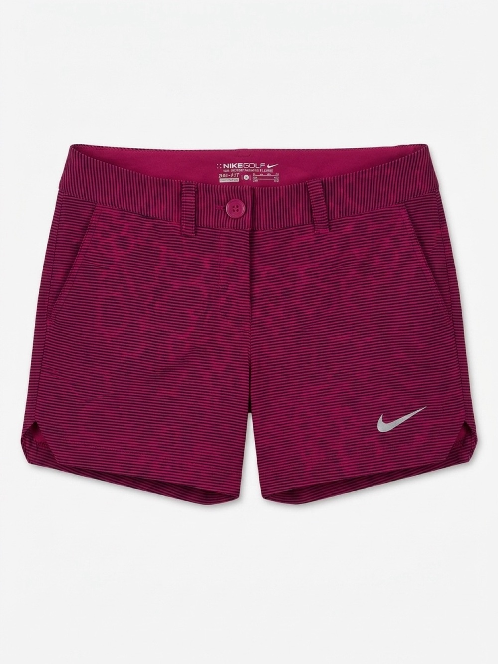 Nike Golf Dri-FIT Magenta Micro-Stripe Performance Shorts - Size 0 / XS